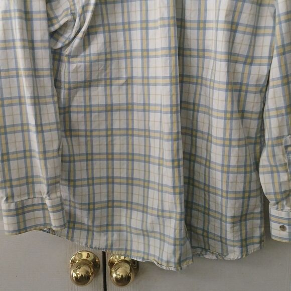 Wrangler Cowboy Cut Collection George Strait Button Shirt blue white  yellow  L - Picture 6 of 10